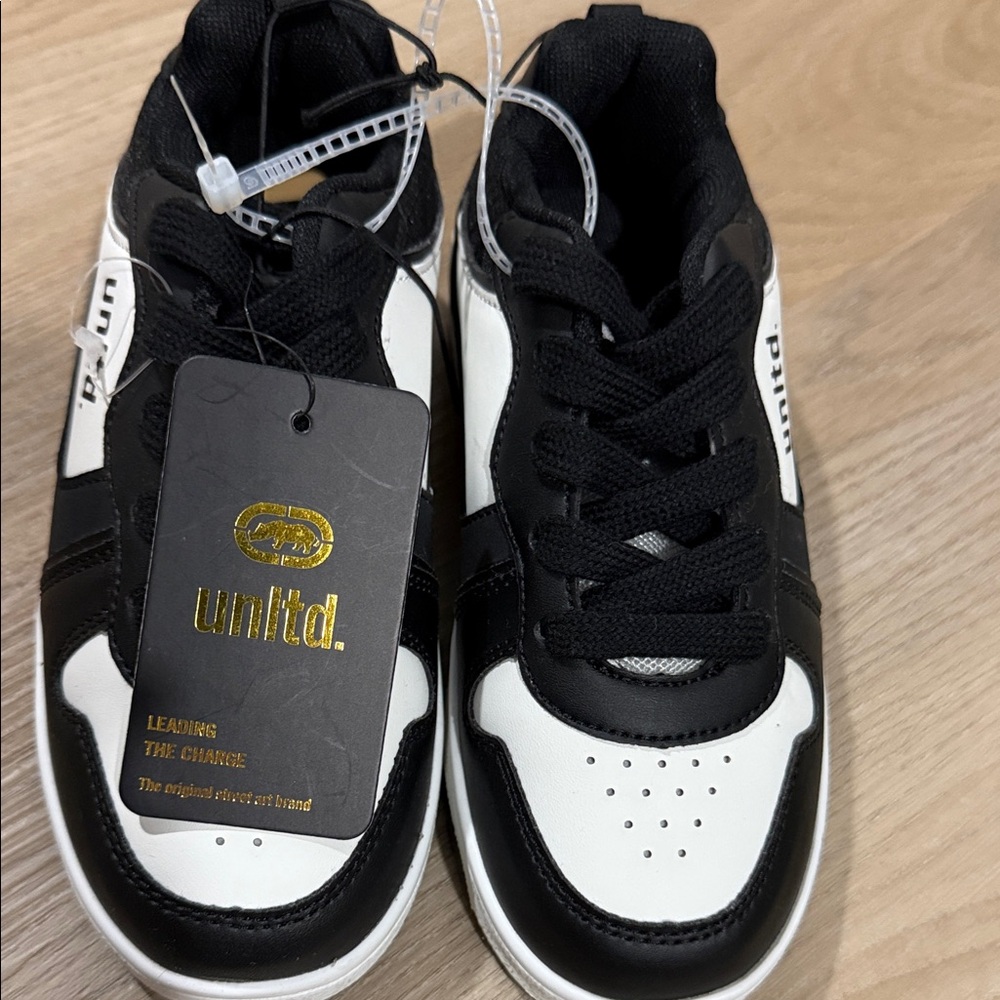 Kids Black & White Athletic Sneakers